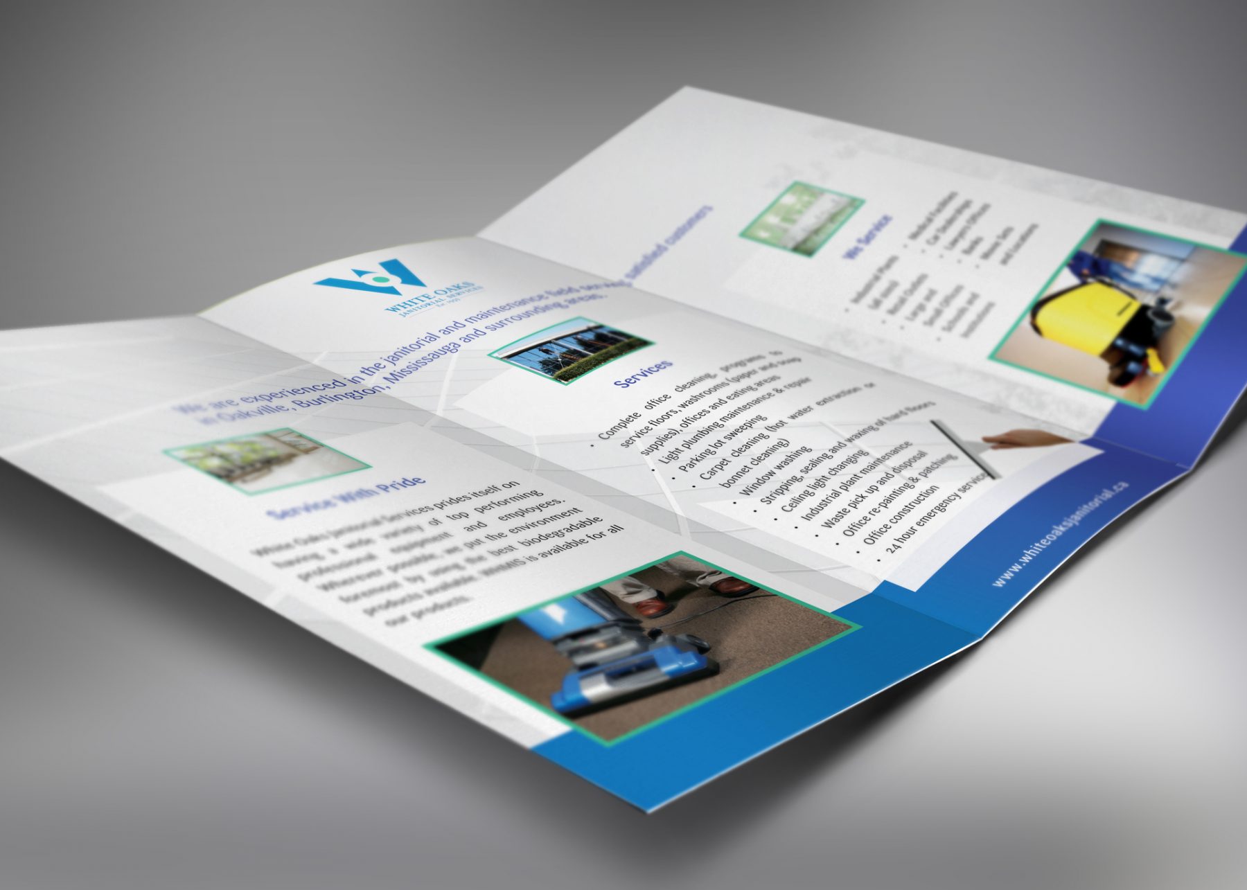 White Oaks Janitorial Services - brochure design